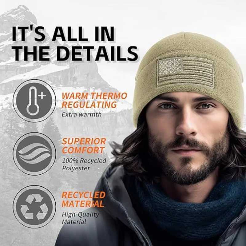 Beanie/Skull Caps Warm Windproof Winter Fleece Beanie Hat Outdoor Cycling Skiing Running Cold Weather Skull Cap For Men WomenT261017