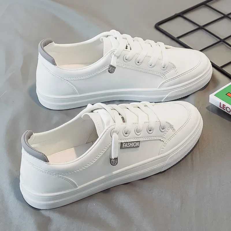 Casual Shoes Outdoor Walking Trainers Women Running Shoes Summer Fashion White PU Leather Lace-Up Breathable Jogging Casual Sneakers De Mujer H26101