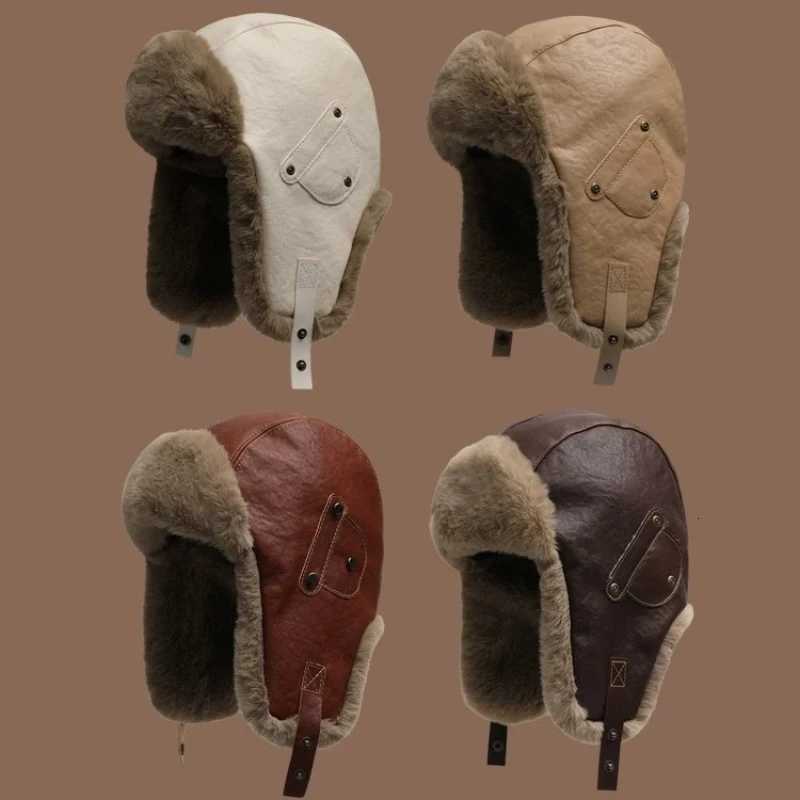 Trapper Hats 1pc winter cold hat windproof and warm outdoor cycling skiing hunting neutral thick ear protection hat Lei Feng hatT261017