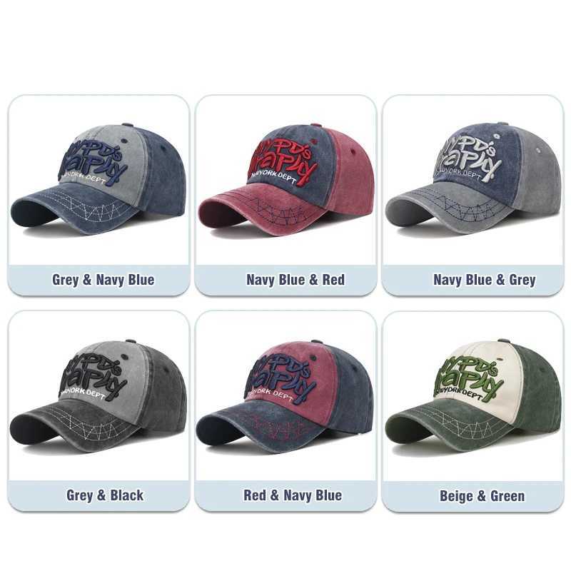 Fashion Unisex Three-Dimensional New Letter Embroidery Design Washed Distressed Craft Cotton Baseball Cap Trucker Caps M261016