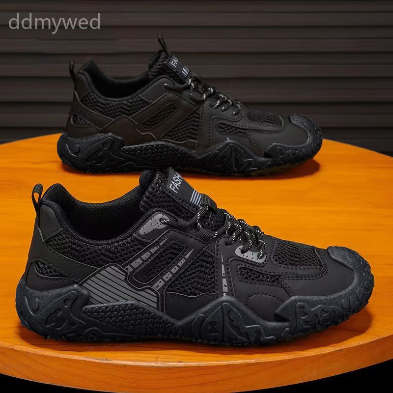 Men's Breathable Mesh Outdoor Hiking Sneakers Casual Walking Shoes Rubber Sole