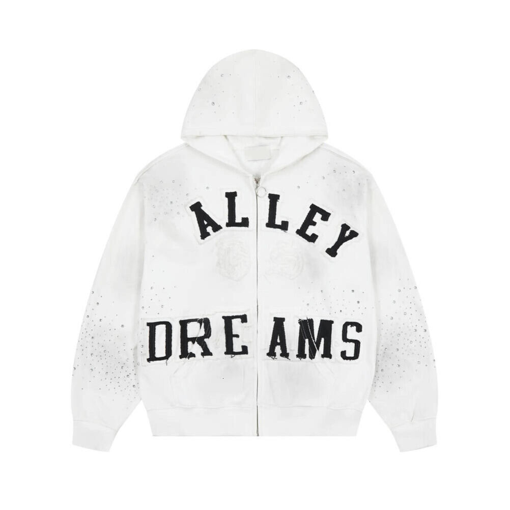Vale Dream Hoodie Vintage Graphic Zip Up Hoodie Designer Men Unisex Washed High Street Pullover Loose Sweatshirts Retro Print Valleysdreams Jacket 9