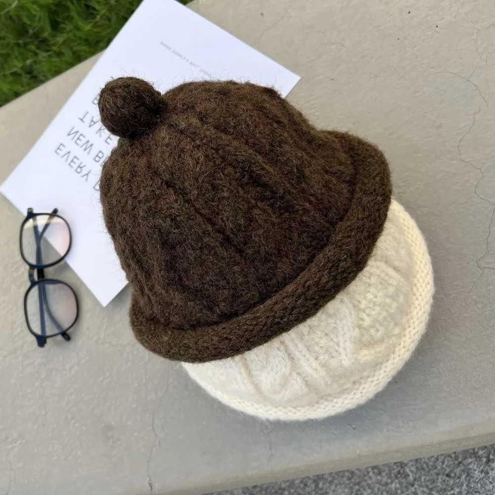 Beanie/Skull Caps Fashion Autumn Winter Beanie Hat Turned-up Brim Solid Color Bucket Hat Windproof Warm Melon-shaped Hat for WomenT261017