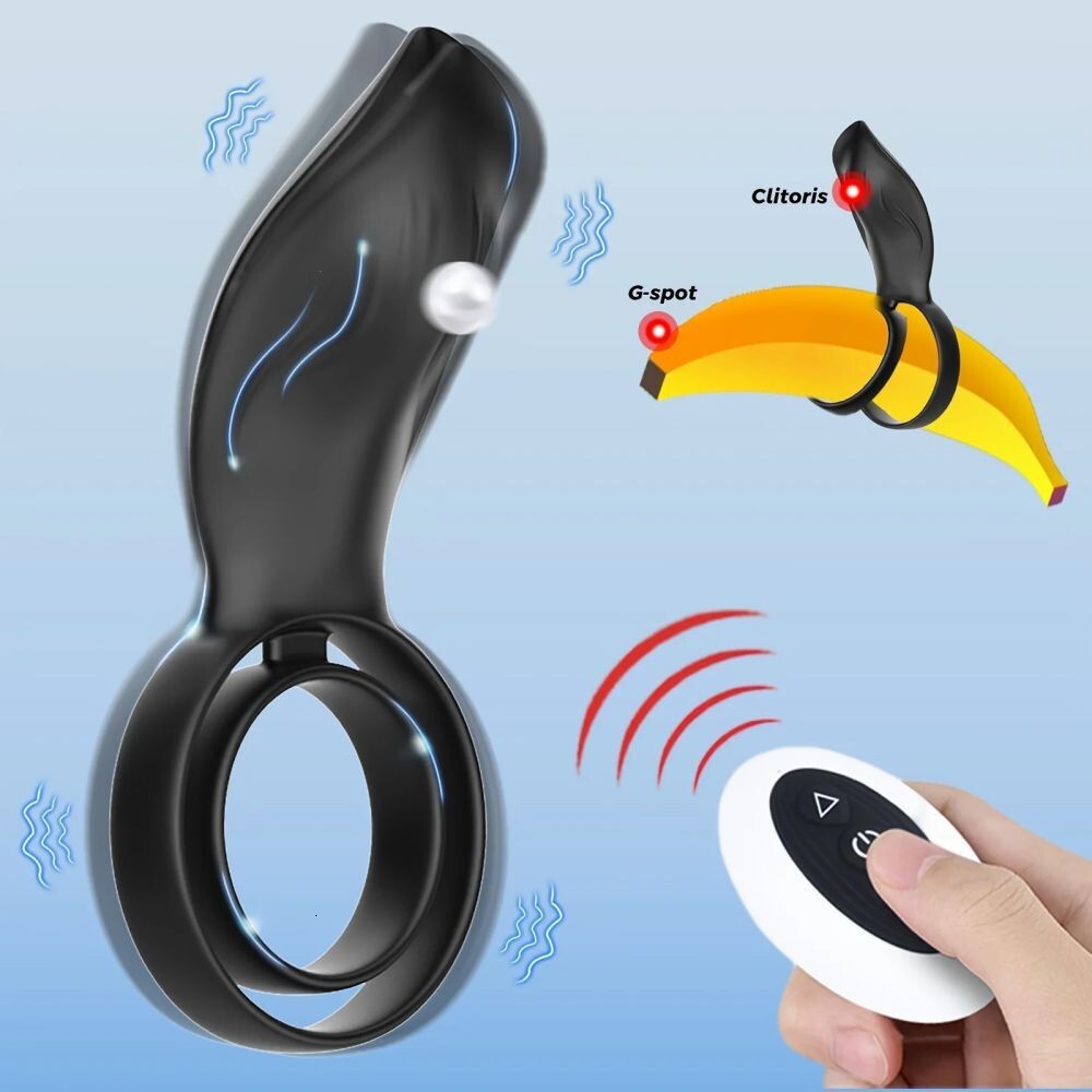 Cross-border new autumn leaf double-ring delay penis lock wireless remote control, couples' resonance vibration ring, adult product