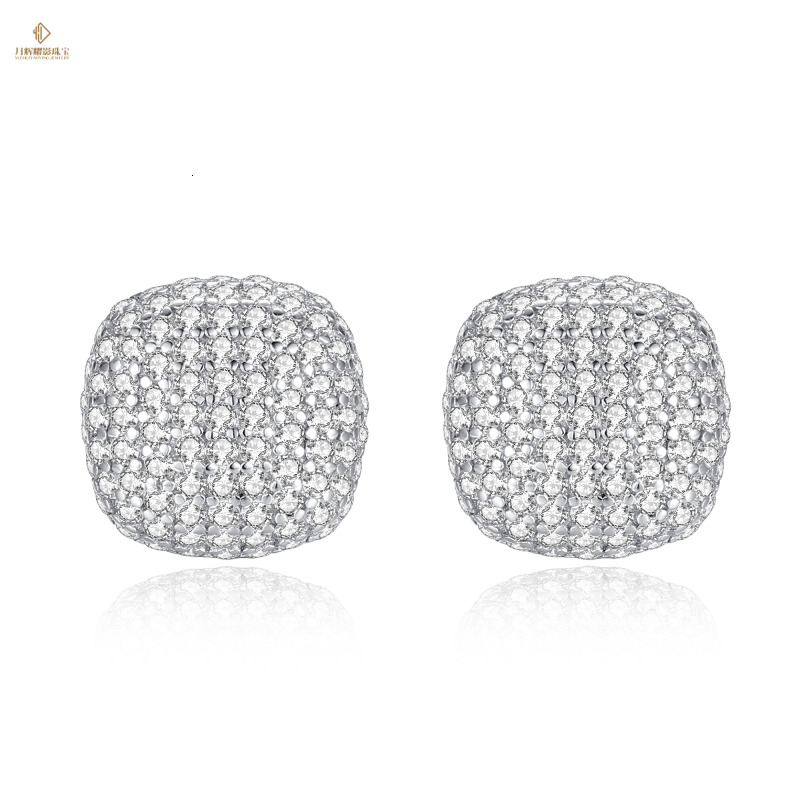 New Arrival Vvs Full Stud Earrings 925 Sterling Silver Pass Diamond Tester Luxury Moissanite Jewelry Gift for Women