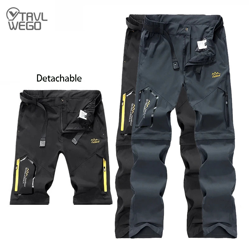 TRVLWEGO Mens Breathable Sports Pants Lightweight Hiking with Zipper Pocket Quick Dry Water Resistant Fishing Travel Trousers 261017