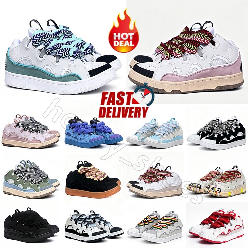 Leather Curb Sneakers dhgate Women Mens Designer Shoes Pink Denim Blue White Ivory Embossed Mother and Child Nappa Calfskin Flat Outddor Trainers Si