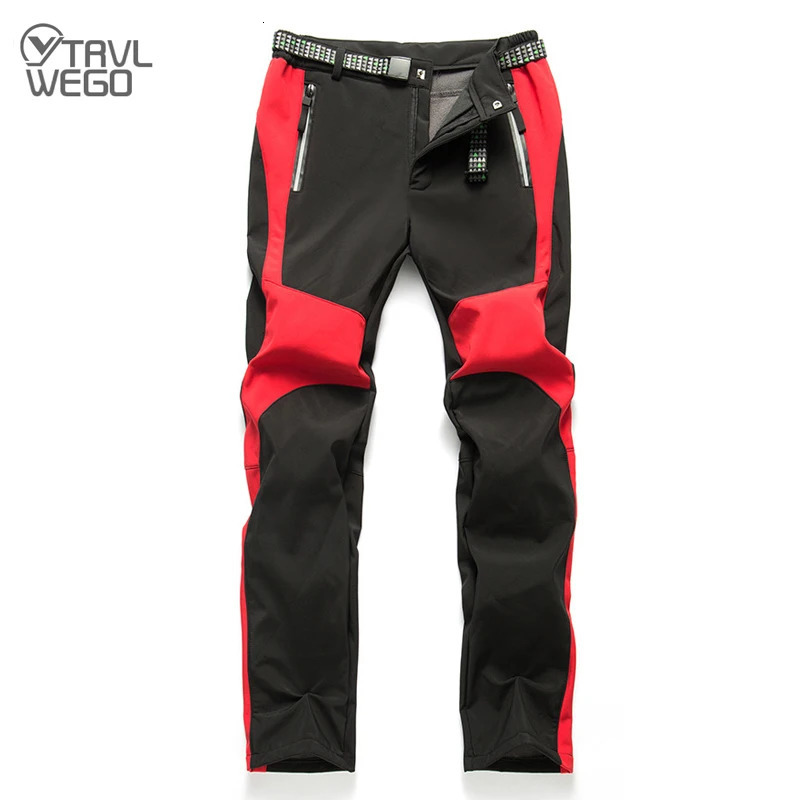 TRVLWEGO Winter Men Women Trekking Pants Sports Hiking Camping Fleece Water Resistant Cycling Very Warm Thickening Trousers 261017