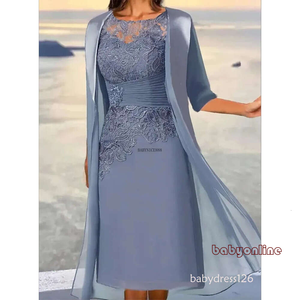 Cheap Mother Of The Bride Dresses With Jacket A-line Chiffon Lace Appliques Beaded Women Formal Evening Party Gowns Plus Size BC18537