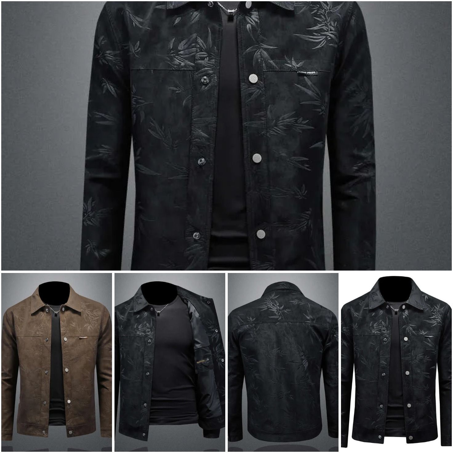 Free Shipping 2026 New Men 's Turn-Down Collar Jacket, Trendy Fashionable Slim Fit Versatile Motorcycle Leather Coat