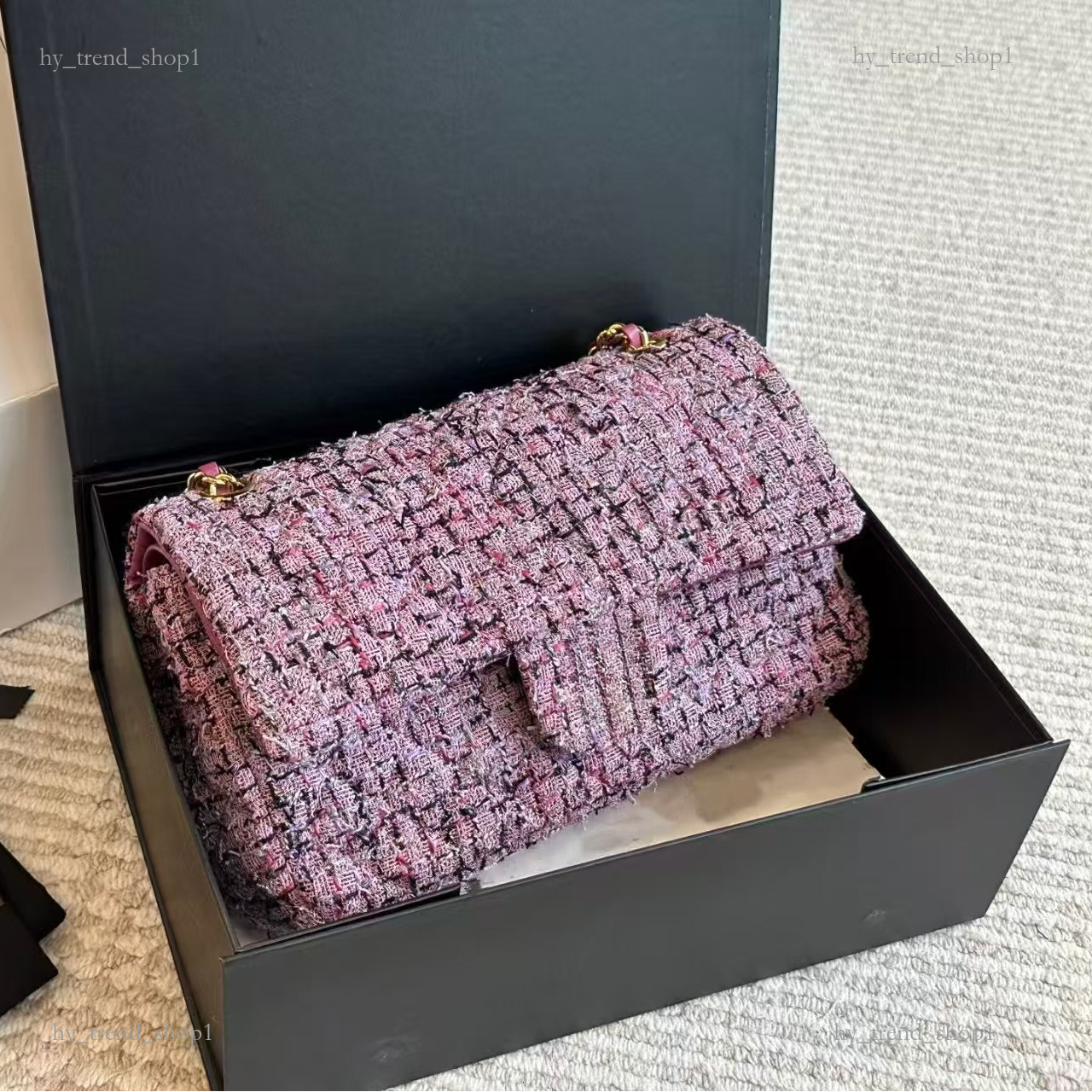 Luxurys Designers Bags fashion men women travel New autumn and winter woolen cf chain flap crossbody shoulder phone bag high-end original women'