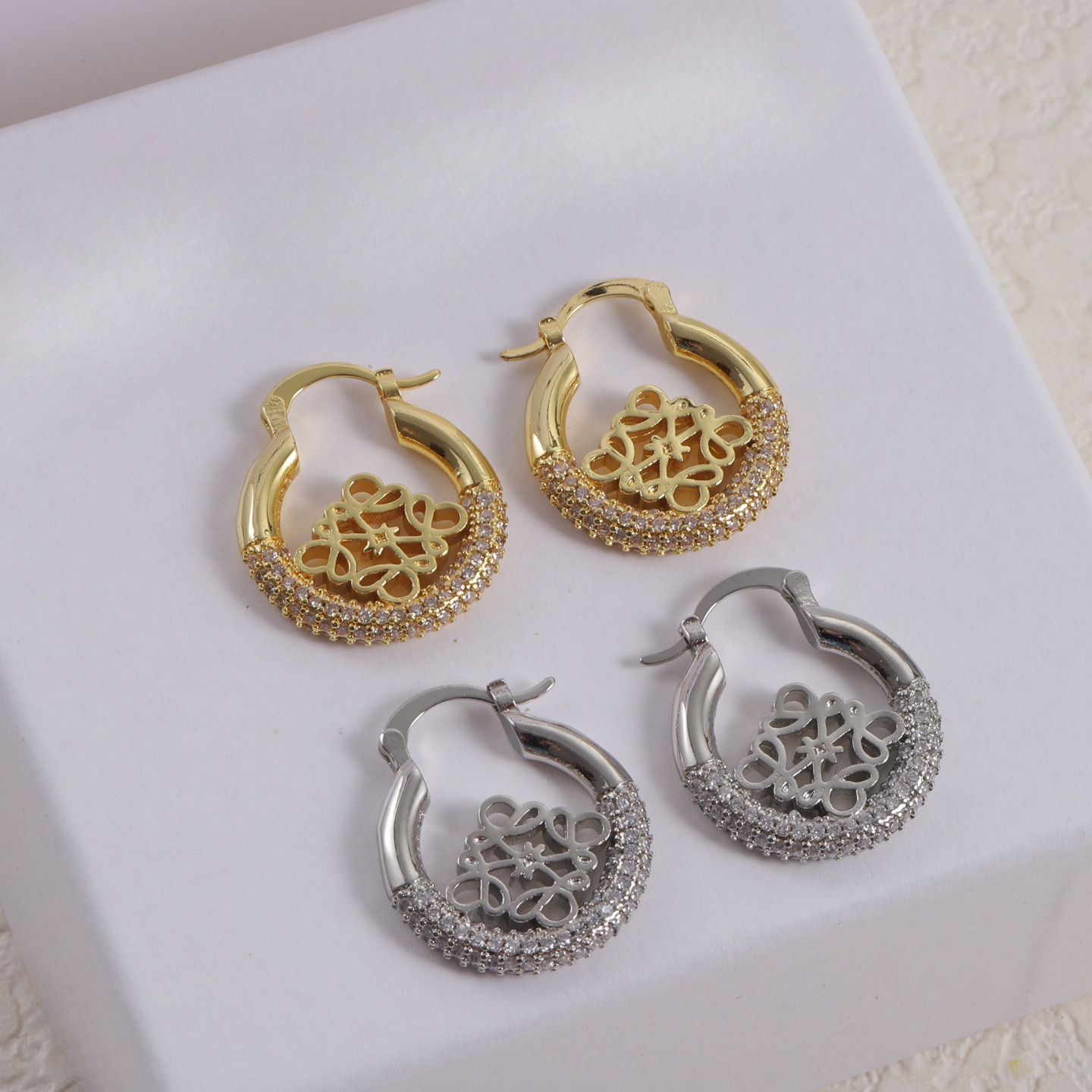 fashion brand earring color diamond brass material personality Earrings women wedding party designer jewelry high quality