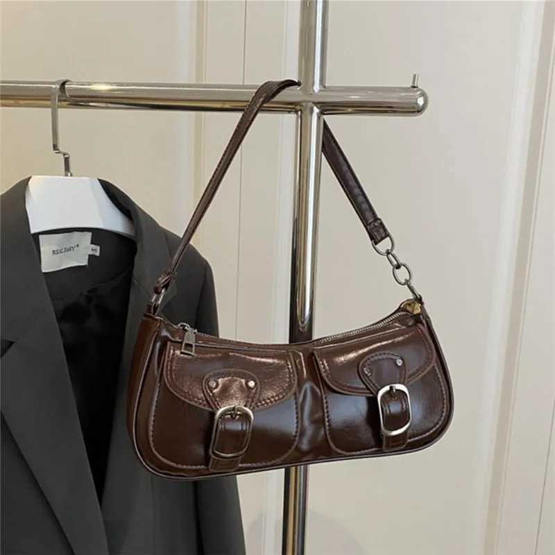 Designer Wen Totes Vintage Buckle Decor Tote Shoder Bags Classic PU Leather Crescent Bag Daily Cmuter Purse for Shopp Dating Party J261016