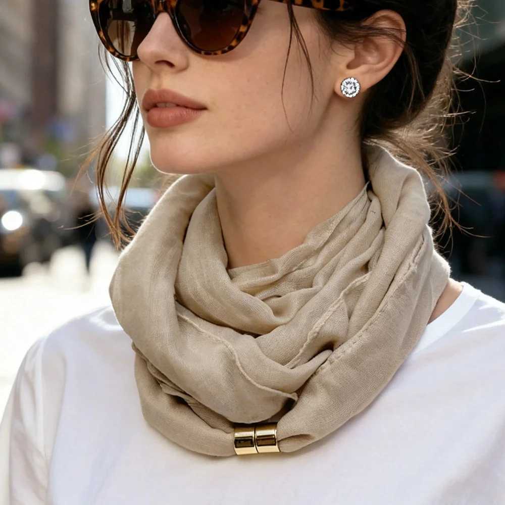 1pcs Lightweight Breathable Solid Color Scarf Minimalist Neck Wrap Elegant Neck Scarf for Spring Autumn Winter Commute S261017FBH5