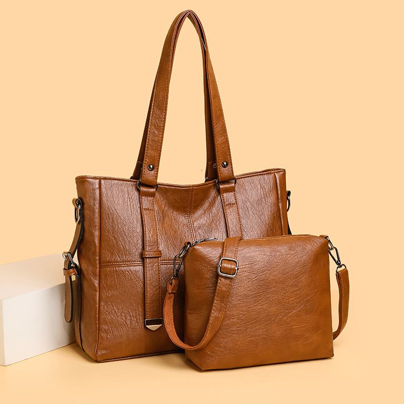 Foreign Trade New Women's Commuting Tote Large Capacity Handheld Shoulder Crossbody Bag Wholesale Vintage Tote Bag With Large Capacity