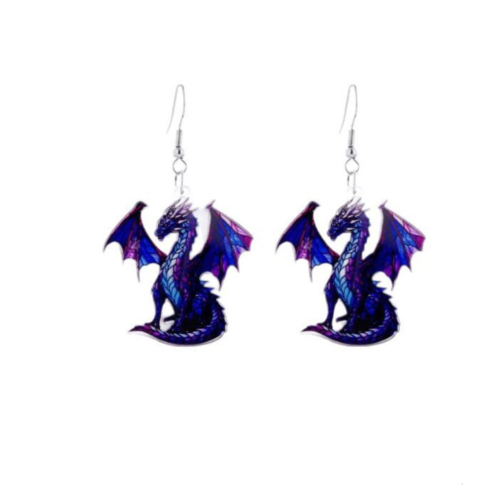 2026 Shine's Best-Selling European American Cross-Border cologne Purple Dragon Acrylic Women's Earrings Are Unique, Vintage, And Versatile