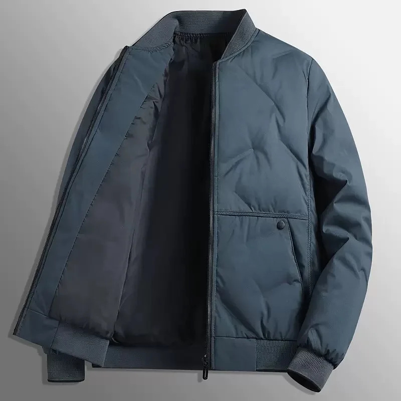 Autumn and Winter Fashion Solid Color Windproof Thickened Warm CottonPadded Jacket Mens Casual Loose Sports Large Size Coat 261017