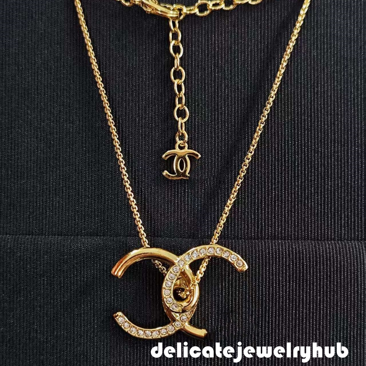 Designer Jewelry cc Necklace 26B Letter Diamond Accents Versatile Clavicle Chain Pendant Gold Necklace For Women Channel Necklace