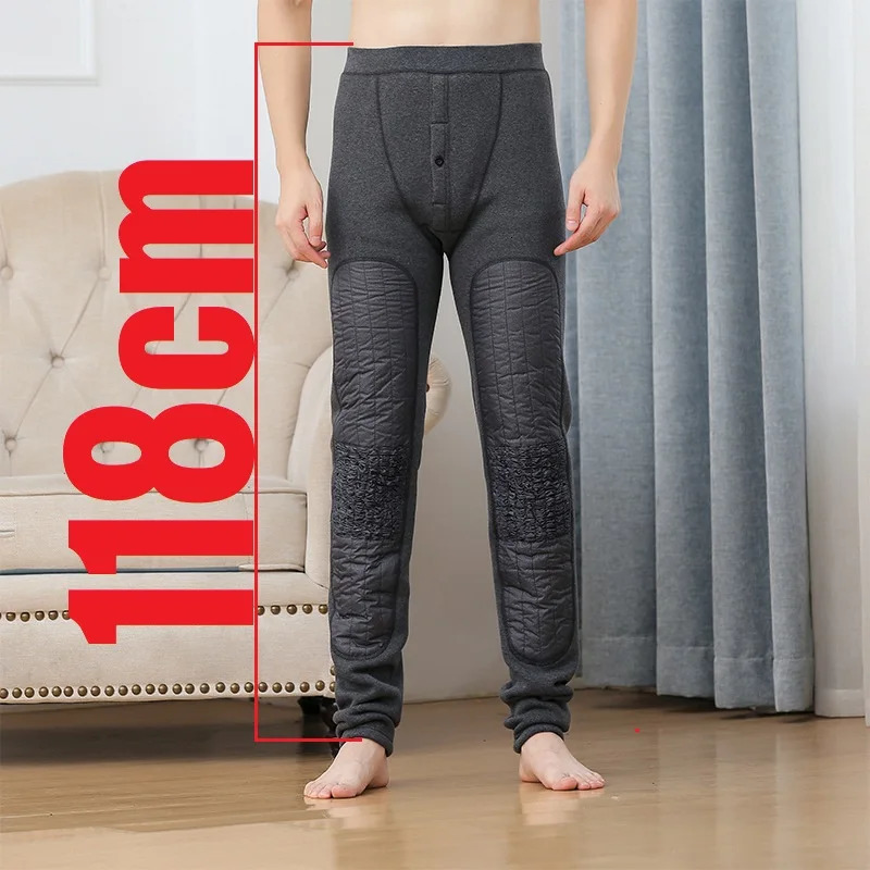 190cm 200 Cm Tall Men's Pant Fleecelined Long Johns Male l Length Winter Thermal Underwear Pajama Legging Tight Wear 260922