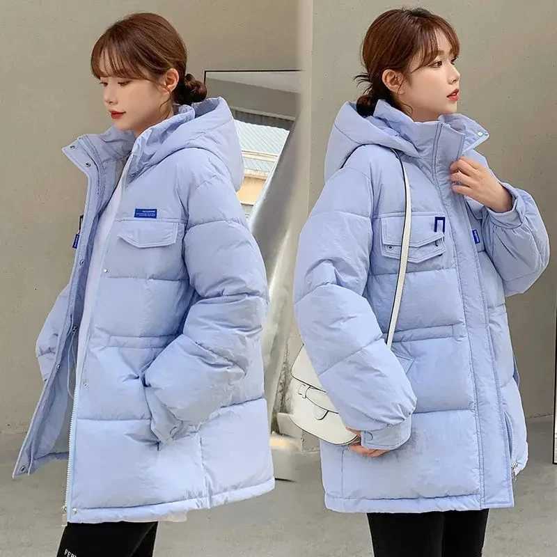Women's Down Parkas 2025 New Winter Hooded Parka Women's Down Cotton Jacket Puffer Coat Overcoat Thick Warm Cotton Padded Jacket Snow Wear