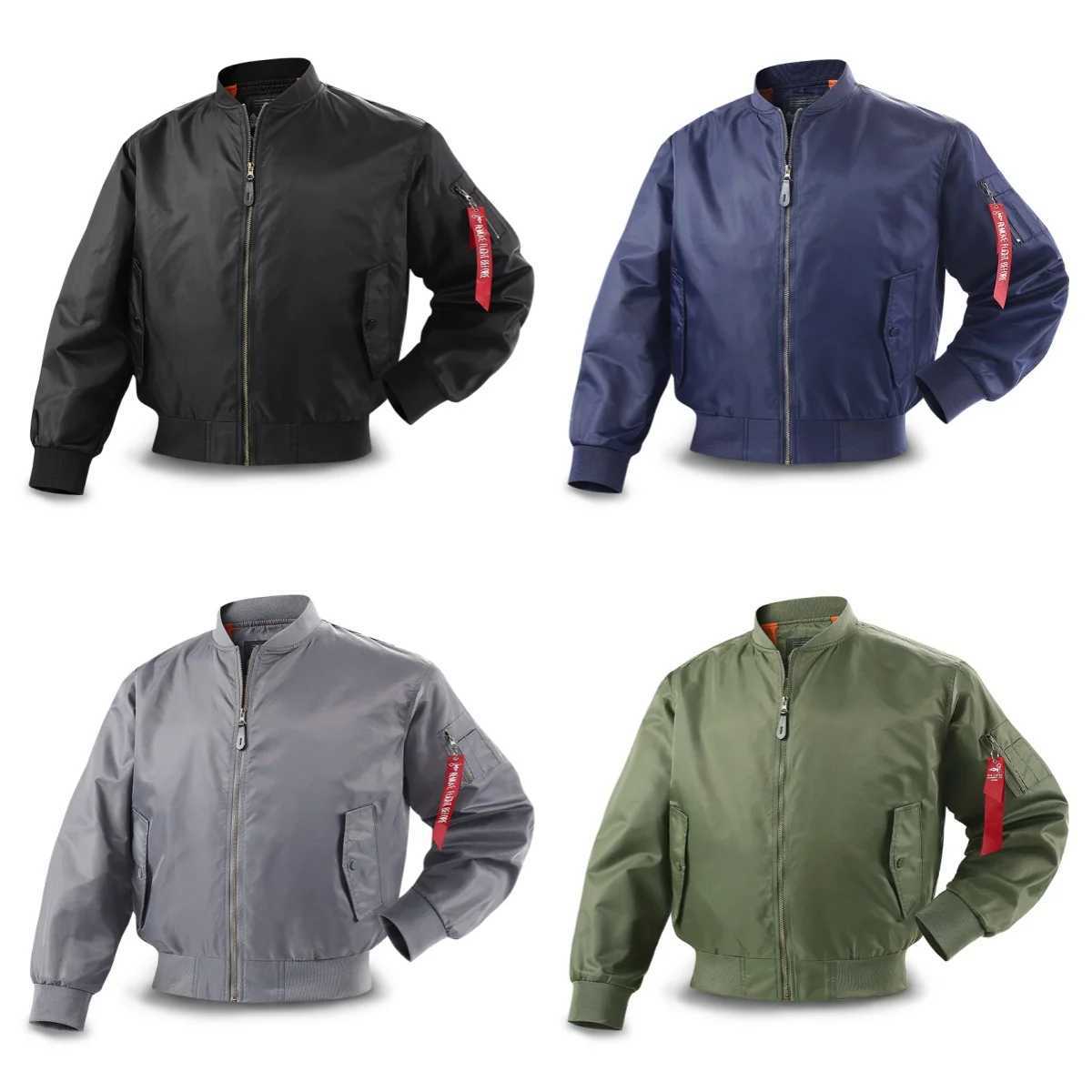 Men MA1 Bomber Jacket Classic Flight Pilot Jacket Zip Up Military Windbreaker Casual Outerwear S261017HEV7