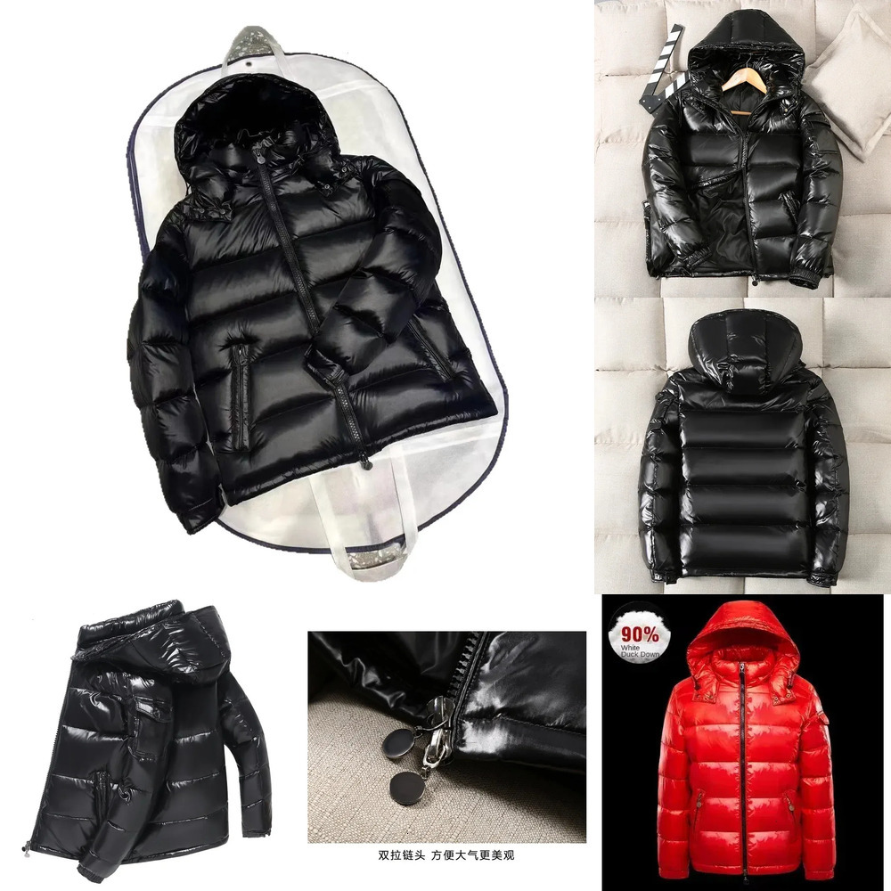 Mnocler Winter Bright Down Men Fashion Casual Parkas Coat Thick Warm Glossy White Duck Zipper Male Shiny Hooded Youth Women Jacket 260911