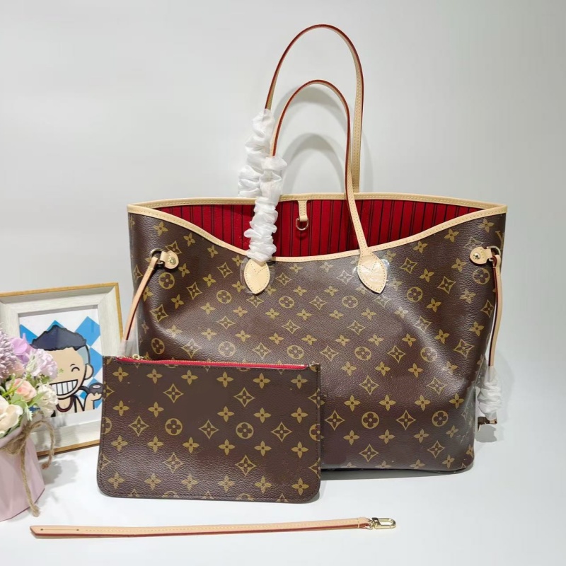 Designer bags tote bag neverfullmm shoulder bags gm oxidation leather shopping bag fashion handbag high quality large capacity casual old flower cap