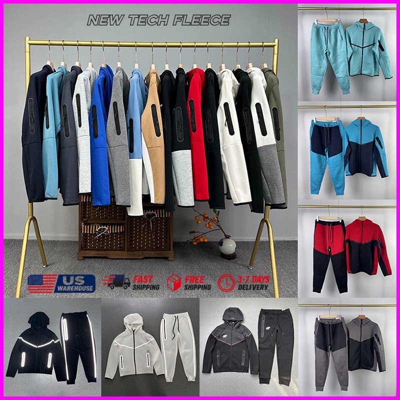tech fleece tracksuit sweatpants quality 100% cotton with Zipper Pocket Sweat absorbing material running jacket jogging suit 2 piece men women desig