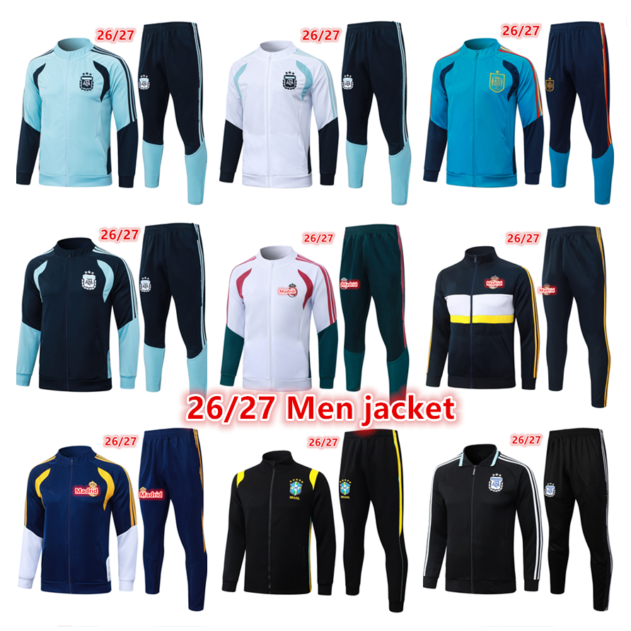 26/27 MadriDS Tracksuit Jacket Men set 2026 Club football training uniform jacket soccer tracksuit jogging Survetement chandal futbo