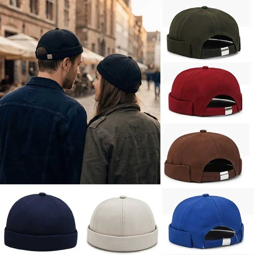 Beanie/Skull Caps Casual Wear Cotton Brimless Hat Solid Color Vintage Docker Hats Breathable Beanie Cap UnisexT261017