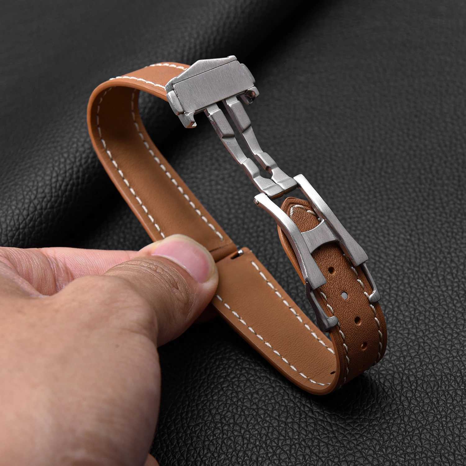 Retro Leather Watch Strap 20mm 22mm Quick Release Soft Calfskin Leather Watchband Universal Replacement Strap For Luxury Watches Q261016