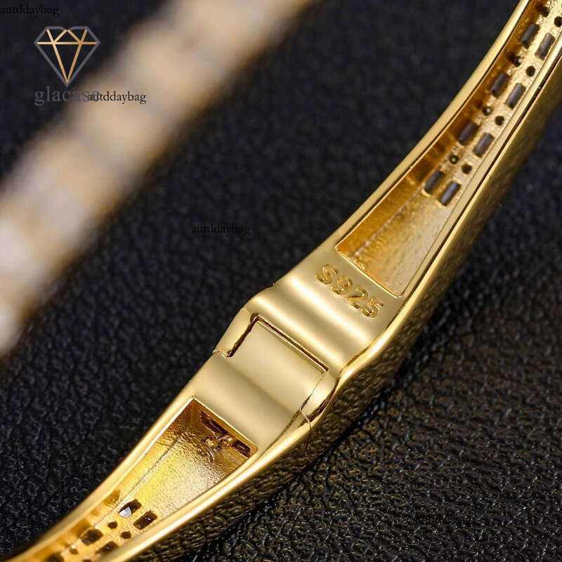 New Arrival D VVS Moissanite French Long Stick Bracelet Iced Pure jewlery Sier Women's Men's Hip Hop bracelet for women Jewelry Gift