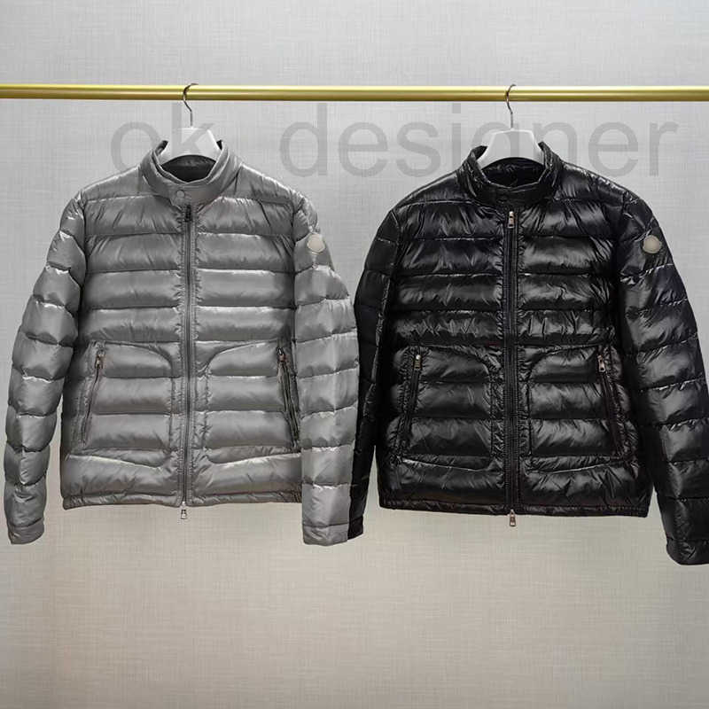 Men's Down & Parkas Designer Classic autumn and winter men's down jacket, lightweight, shiny, ribbed, warm, stand-up collar, casual jacket