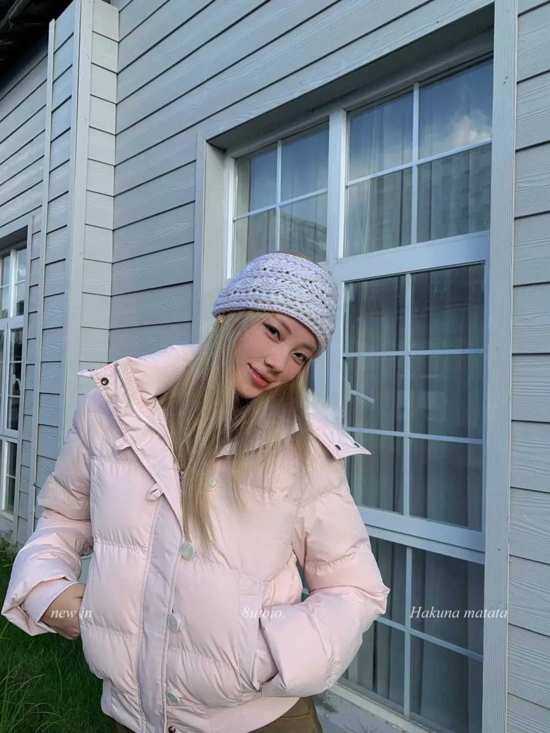 Women's Down Parkas 2025 Fashionable Navy Pink Winter New Fur Collar Jacket Women's Short Small Figure Thickened Warm Hooded Parka TrendT2