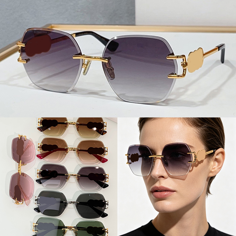 Luxury Women Designer Sunglasses CL47389U Fashion Polygonal Frameless Metal Temple Sunglasses Mens Outdoor Travel Top Quality Glasses UV400 with Box