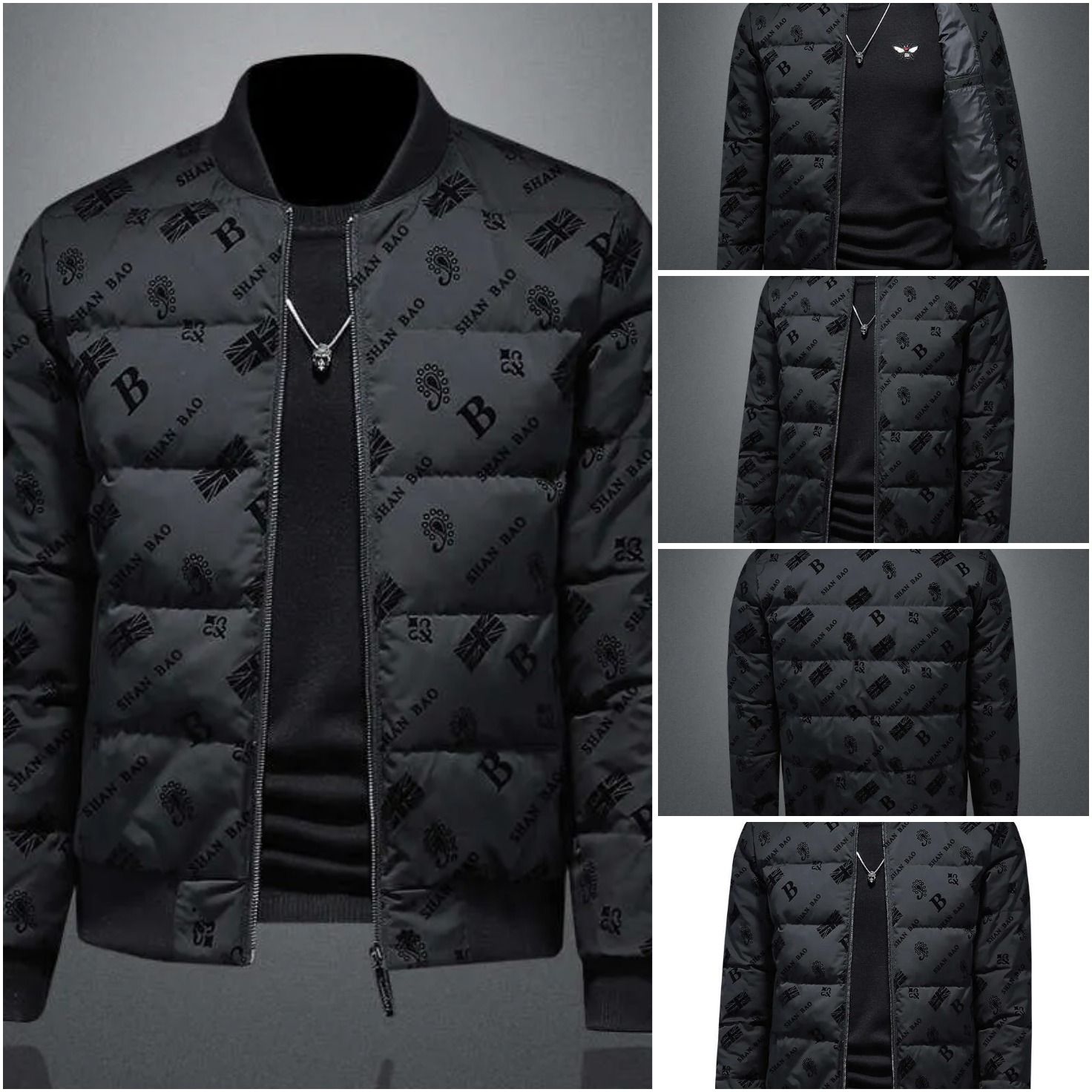 Free ShippingWinter High-End Men 's 90% White Duck Stand Collar Flocked Down Jacket Warm Casual Coat
