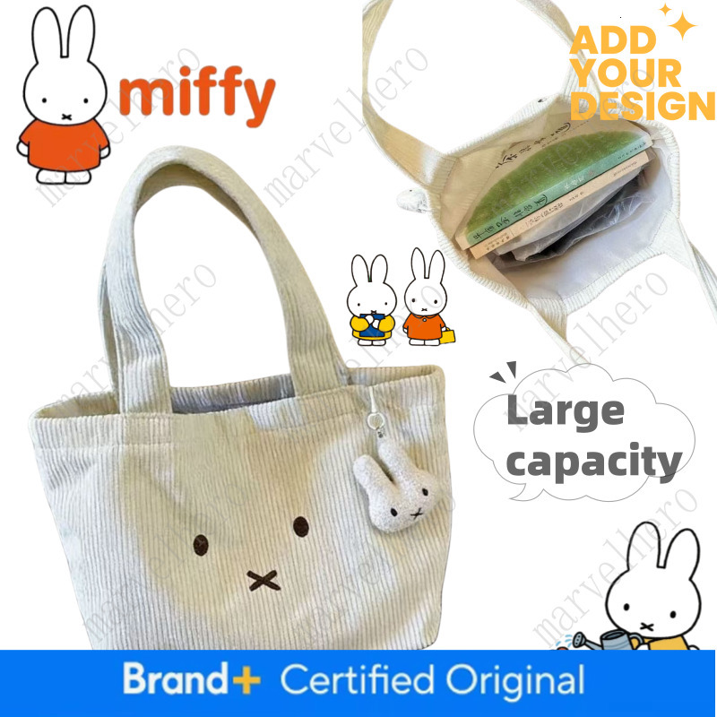 Miffy Handbag With Cartoon And Cute Rabbit Print Girly Style Versatile For Commuting Large Capacity Portable Student Tote Bag