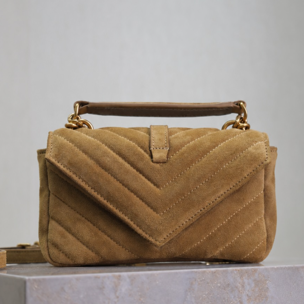 Mini Quilted Flap Satchel Bag Suede Leather V Stitch Top Handle Crossbody Chic Daily Style Top-Tier Designer Bag