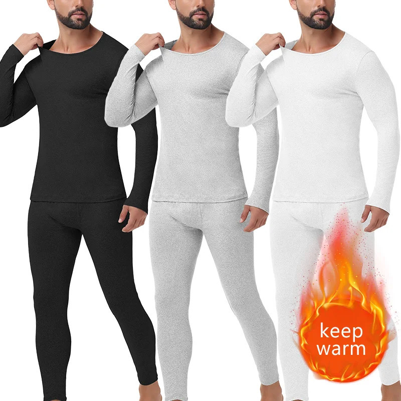 Miss Moly Men's Thermal Underwear Set Winter Fall Keep Warm Long Johns Compression High Stretch Base Layer Soft Thermo Pajamas 261015