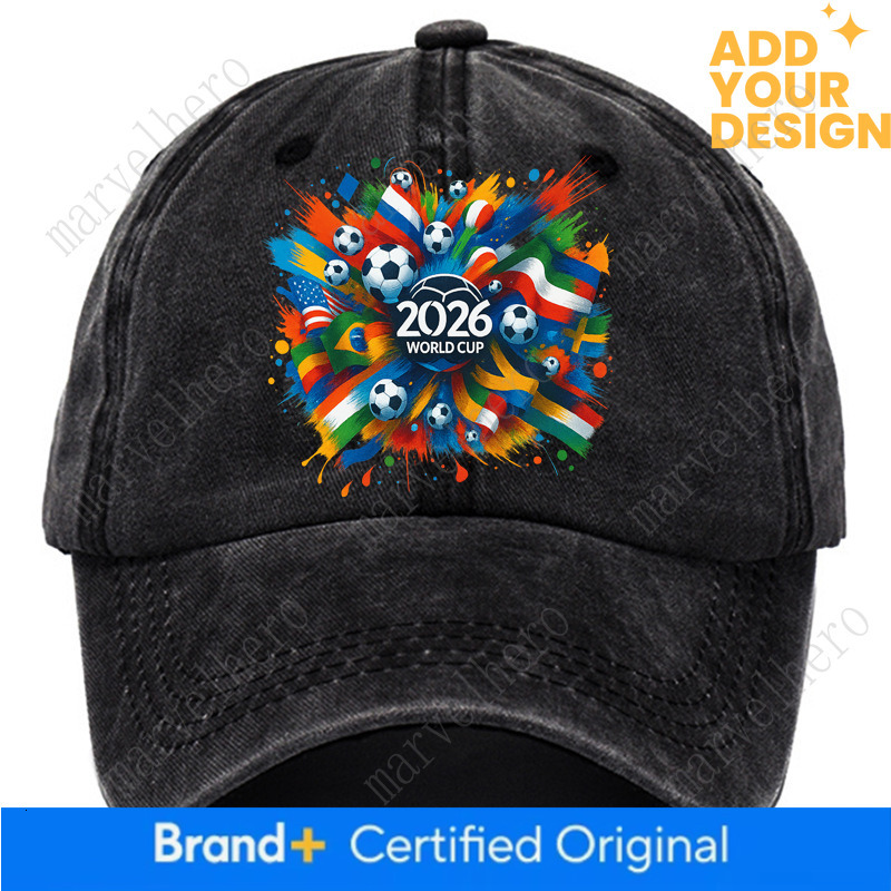 Cross Border World Cup Football Printed Dad For Men Vintage Foreign Trade Baseball Cap Popular Soft Top Sun Hat