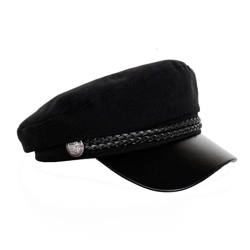 Trendy beret for women, autumn/winter Korean-style Japanese-style British-style octagonal hat, versatile, breathable, woolen flat-top navy hat