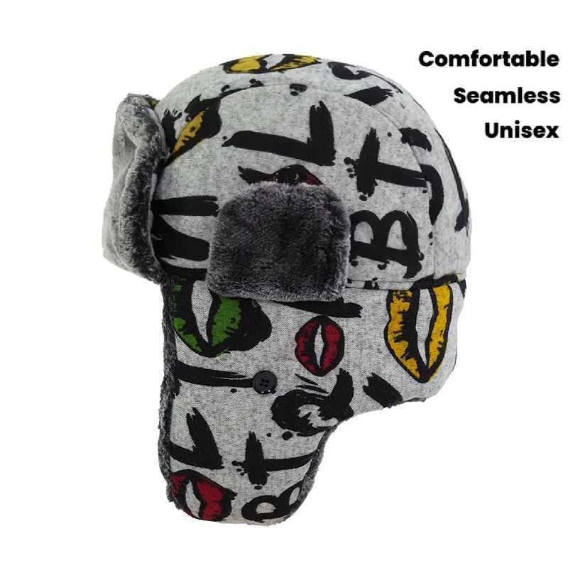 TrAPper Hats Letter graffiti Unisex Warm Mens Women TrAPper CAP Trooper EarflAP Winter FlAPs Ski Hat Bomber Hats Russian Fur Ski HatT261017
