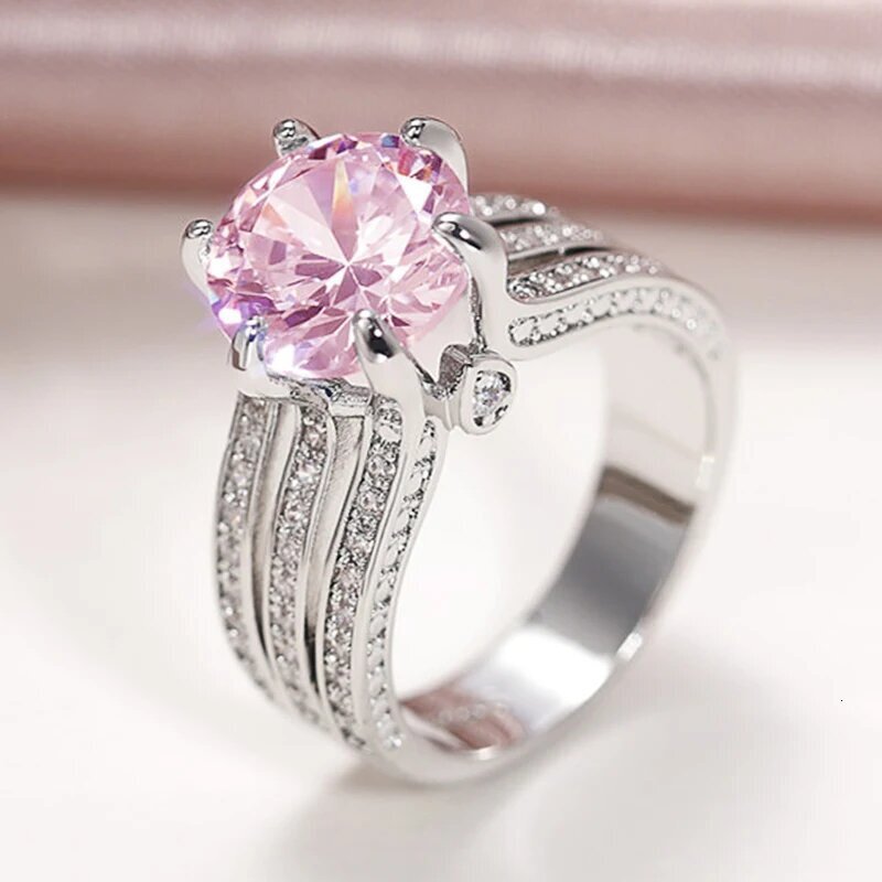 Huitan Cross-Border Wish Luxury Zircon Full Diamond Ring, Elegant Stylish For Women, Fashionable And Unique Single Ring