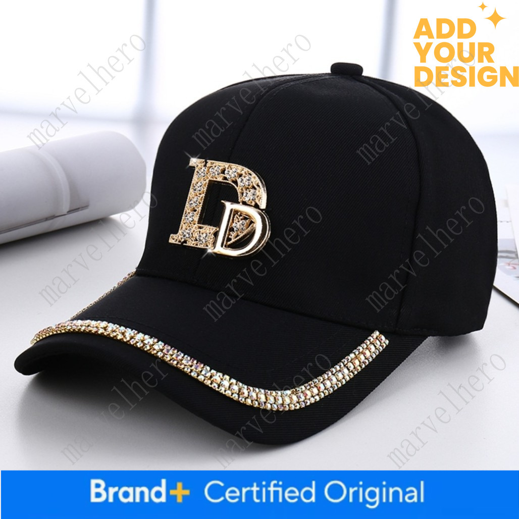 Fashionable Diamond Embellished Baseball Cap Korean Style Makes The Face Look Smaller Summer Luxury Versatile Sun Protection Hat For Women