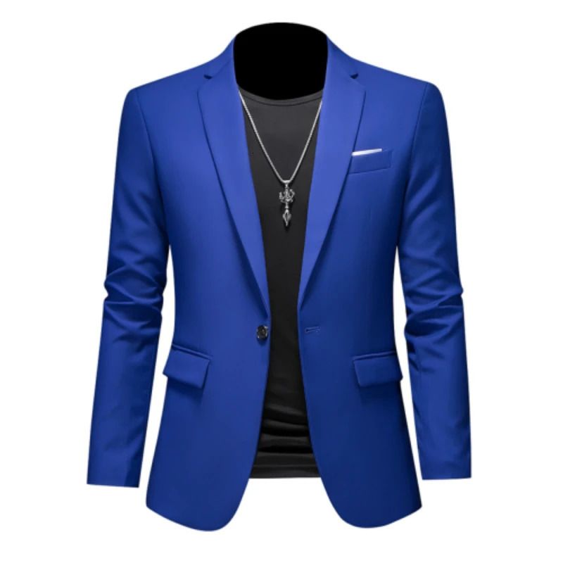 15-color boutique fashion suit 6XL men's slim groom wedding suit jacket business office suit casual solid color suit jacket 261015