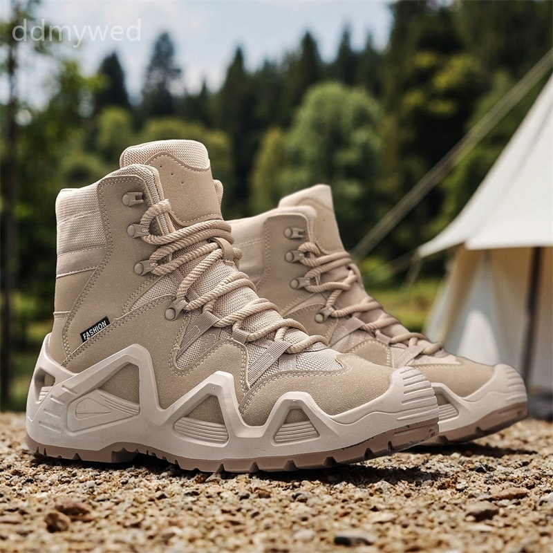 Men's High Top Tactical Hiking Boots Waterproof Outdoor Combat Sneakers Casual