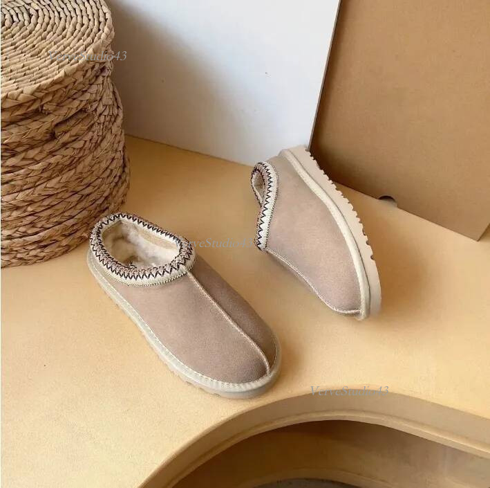 Tasman Slippers Snow uggswomens Sheepskin Shearling Tazz Mules Women Men Ultra Mini Platform Boot Slip on Shoes Suede Upper Comfort Fall Winter fe3