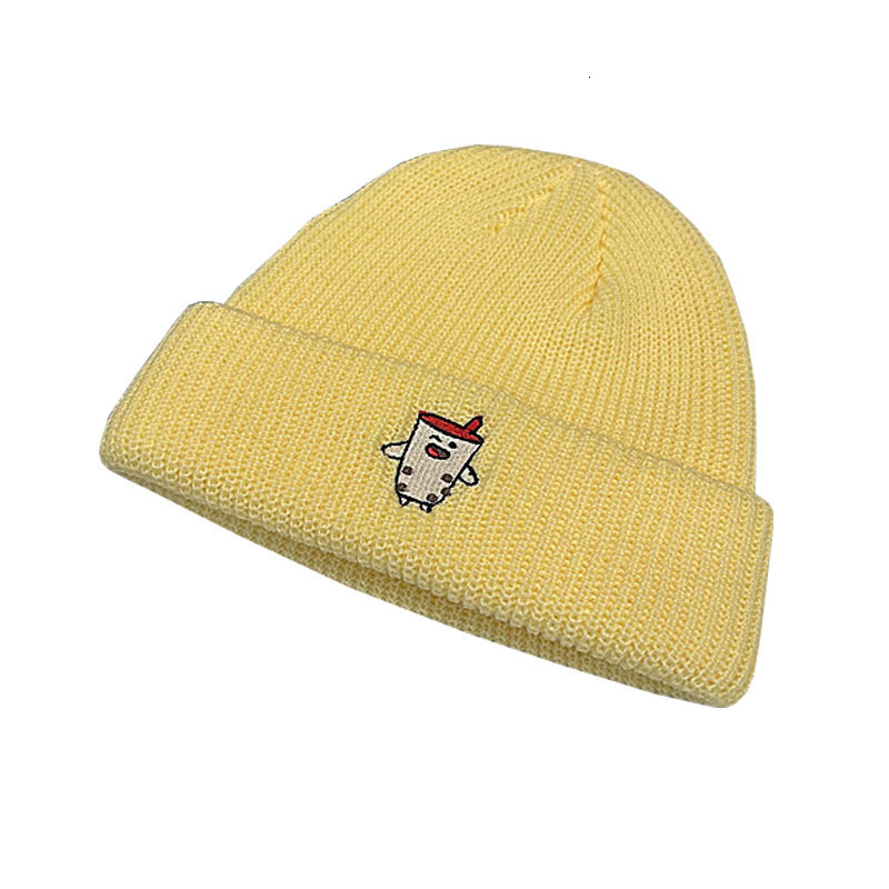 New versatile beanie men women, autumn and winter knitted woolen hat, warm trendy brand hat for female students