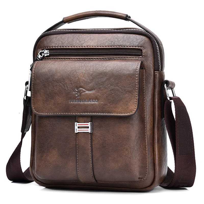 Shoulder Bags Kangaroo Men's Shoulder Bag Vintage Messenger Bag Leather Men Handbag Split Leather Crossbody Bags For Men 2020 New H261016