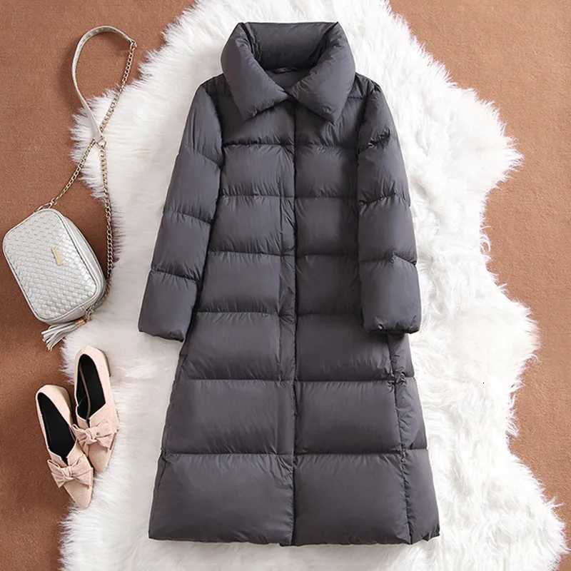 Women's Down Parkas Autumn Winter 2024 New Arrivlas Women 90% White Duck Down X-long Jackets Top Grade Female Turtleneck Warm Down CoatT261017